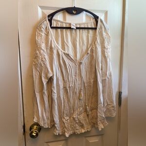 Cream Embroidered Blouse